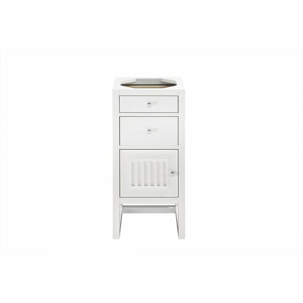 James Martin Vanities Athens 15in Base Cabinet Only w/ Drawers & Left Door, Glossy White E645-B15L-GW